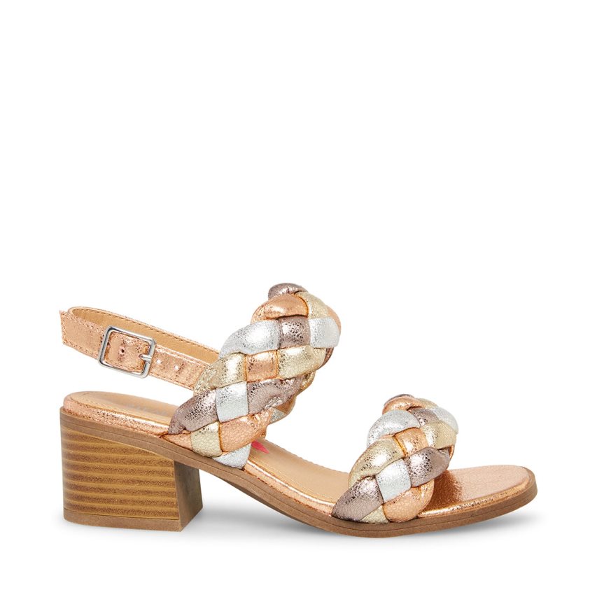 Multicolor Steve Madden Jkenleyy Metallic Kids\' Heels Sandals | PH 7653LFJ